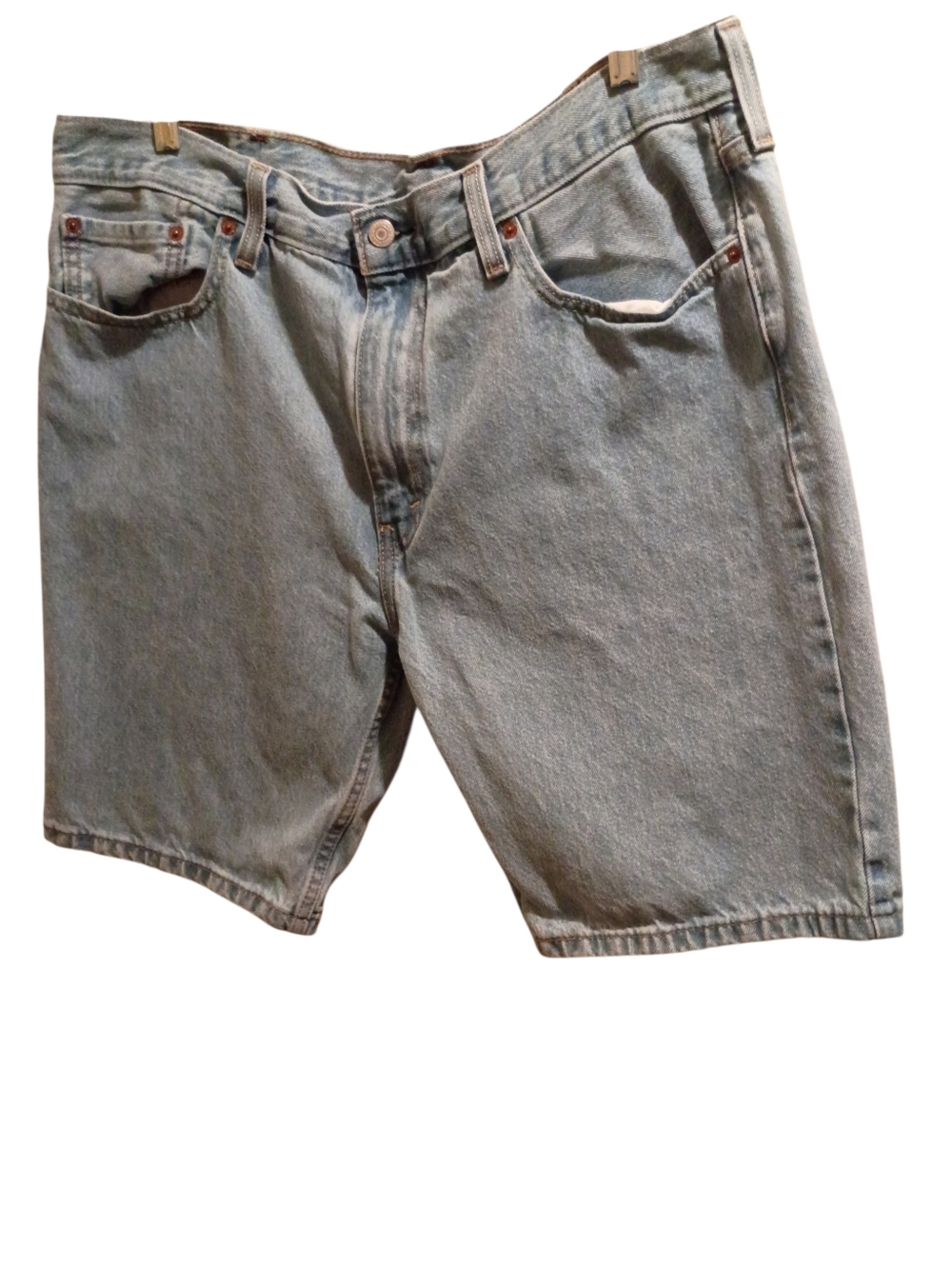 Levi's 405 Denim Shorts Men's 36 Blue Regular Fit Light Wash 9.5"Jorts Outdoors
